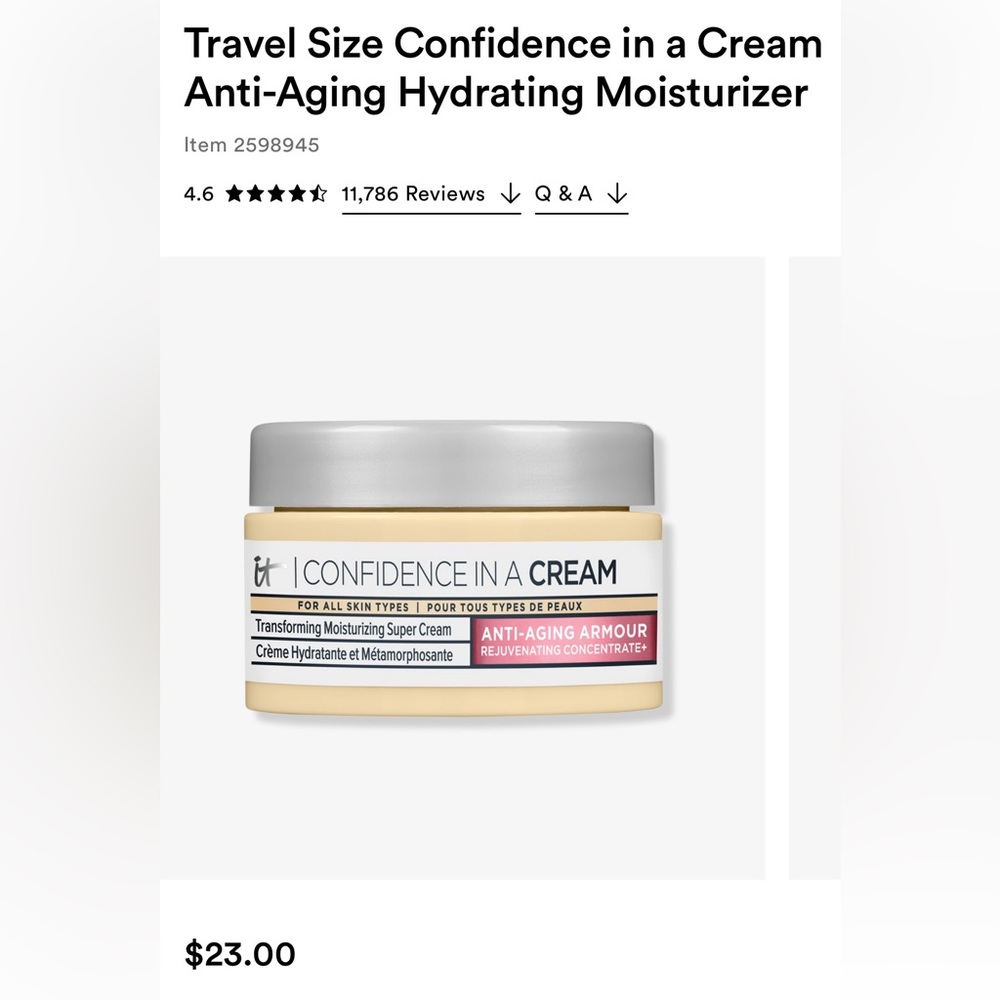 🆕 IT Cosmetics Confidence in a Cream Anti-Aging Armour Moisturizer. NWT.
